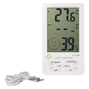 ACETEQ Digital Thermo Hygrometer White with Sensor, KT 907