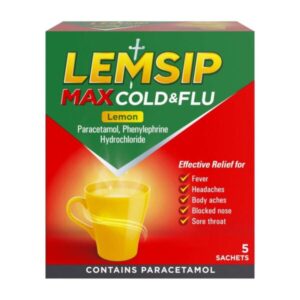 Lemsip Cold & Flu Lemon Powder for Oral Solution 5?s