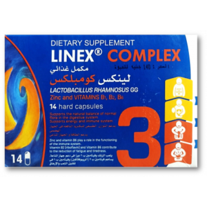 LINEX COMPLEX DIETARY SUPPLEMENT ( LACTOBACILLUS RHAMNOSUS GG + THIAMINE + RIBOFLAVIN + PYRIDOXINE +ZINC ) 14 HARD CAPSULES