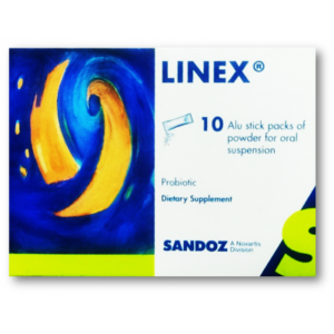 LINEX LYOPHILISED LACTIC ACID BACTERIA 100 MG ( PROBIO TEC BB 12- BLEND 30- IF ) 10 ALU STICK PACKS OF POWDER FOR ORAL SUSPENSION
