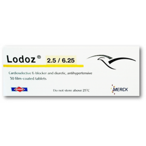 LODOZ 2.5 / 6.25 MG ( BISOPROLOL FUMARATE / HYDROCHLOROTHIAZIDE ) 30 FILM-COATED TABLETS