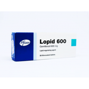 LOPID 600 MG ( GEMFIBROZIL ) 30 FILM-COATED TABLETS