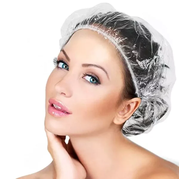 KUDIZE Clear White Disposable Shower Cap TC-100 (Pack of 100 Pcs)