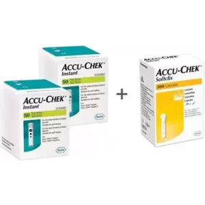 Accu-Chek Instant Glucometer Strips and Softclix Lancets Combo