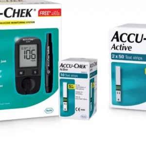 Accu-Chek Active Glucometer Machine with 110 Pieces Test Strips and 10 Lancets
