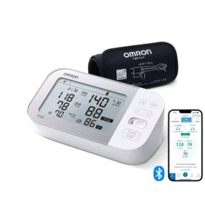 Omron HEM 7361T White Bluetooth Digital Blood Pressure Monitor with AFib Indicator and 360? Accuracy Intelliwrap Cuff