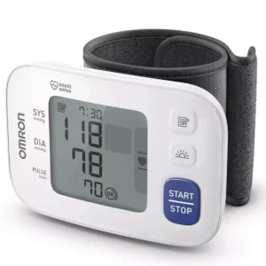 Omron HEM 6181 White Fully Automatic Wrist Blood Pressure Monitor with Intelligence Technology, Cuff Wrapping Guide and Irregular Heartbeat Detection for Most Accurate Measurement