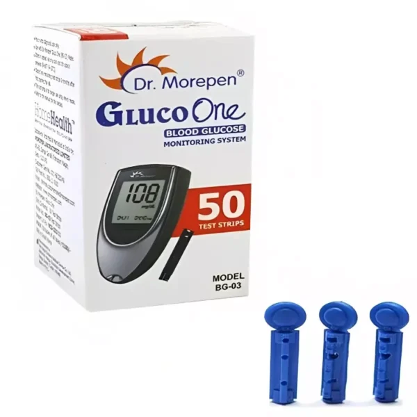 Dr. Morepen GlucoOne 250 Pieces Diabetes Test Strips with 125 Lancets and 5 Vials