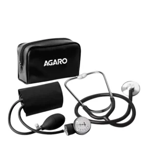 Agaro SP102 Aneriod Type Sphygmomanometer With Stethoscope, Manual Blood Pressure Monitor, Large Analog Dial, Adjustable Cuff, 33514
