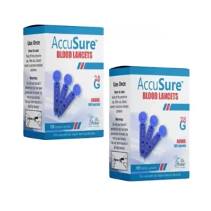 AccuSure Glucometer Blood Round Lancet Needle Blue, ACCUSURE-002
