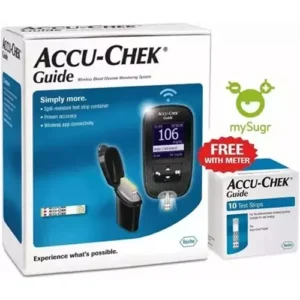 Accu-Chek Guide Glucometer Machine with 10 Pieces Test Strips and 10 Lancets