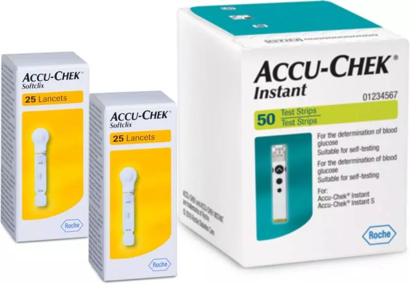 Accu-Chek Instant 50 Pieces Diabetes Test Strips with 25 Lancets