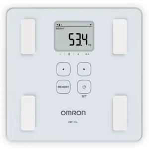 Omron HBF 214 White Digital Full Body Composition Monitor with 4 User & Guest Mode
