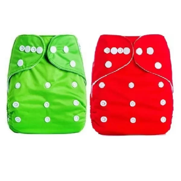 Flockidos Reusable Free Size Cotton Baby Diaper With Insert Pad (Pack of 4 Pcs)