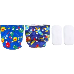 Flockidos Reusable Multi Color XXL - XXXL Size Cotton Diaper Pants with Insert Pads for Kids