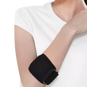 K SQUARIANS Tennis Elbow Support Band with Compression Pad Black for Men & Women