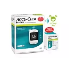 Accu-Chek Instant Glucometer Machine with 10 Pieces Test Strips
