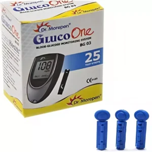 Dr. Morepen GlucoOne 25 Pieces Diabetes Test Strips with 10 Lancets