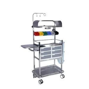 ABCO SURGICOS Stainless Steel Crash Cart with 6 Drawers, AS-0010