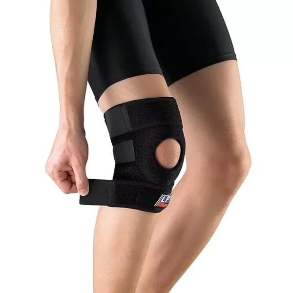 LP Supports Free Size Black Extreme Open Patella Knee Support, 758CA