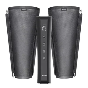 Agaro SMART Air Compression Leg and Foot Calves Massager 12 V Black for Pain Relief and Blood Circulation, ?33432