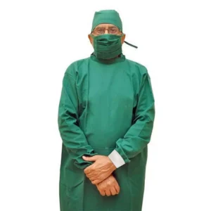 CARE VIEW CV-RE-GOWN-CAP-MASK-GREEN-1 Cotton Reusable Surgical Gown (Set of 3)