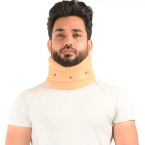 K SQUARIANS Neck Support Soft Cervical Collar with Eyelets Beige for Men & Women