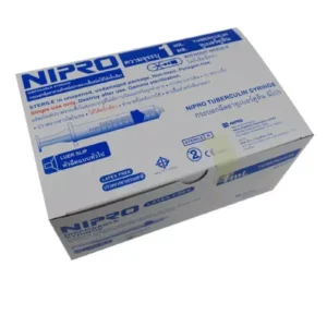 NIPRO Syringe Gamma Sterilizaed Clear PP 1 ml with Needle, NP01 (Box of 10 Syringes)