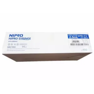 NIPRO Syringe Gamma Sterilizaed Clear PP 2.5 ml with Needle, NP05 (Box of 10 Syringes)