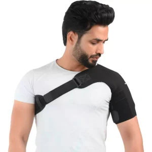 K SQUARIANS Neoprene Shoulder Support Wrap Brace Black for Men & Women