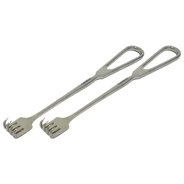 FusionKraft 22 cm Stainless Steel Ergonomic Handle Israel Rake Retractor M-1387 x2 (Pack of 2)