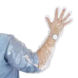 Forgesy SUNX05 Plastic 32 inch Veterinary Long Hand Disposable Gloves (Pack of 100 Piece)