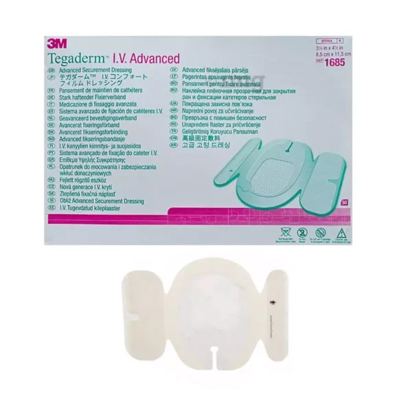 3M Tegaderm I.V. Advanced Securement Dressing Adult Central or PICC Line Oval 8.5x11.5 cm, 1685 (50 Pcs/Box)