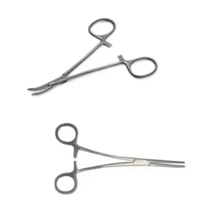 Forgesy SUNX88 Stainless Steel 6 inch Straight & Curved Artery Forcep (Set of 2 Piece)