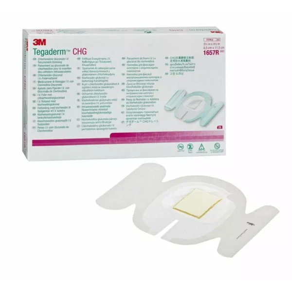 3M Tegaderm CHG Chlorhexidine Gluconate I.V. Securement Dressing, 1657R (Pack of 25 Pcs)