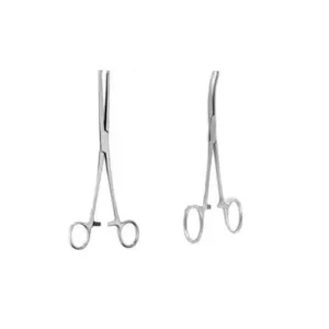 Forgesy SUNX85 Stainless Steel 6 inch Straight & Curved Kochers Artery Forceps (Set of 2 Piece)