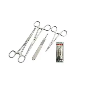 Forgesy SUNX119 Stainless Steel Curved Surgical Instrument Set (Set of 4 Piece)