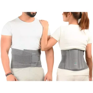 K SQUARIANS Lumbar Sacral Waist Belt Grey for Men & Women with Adjustable Straps