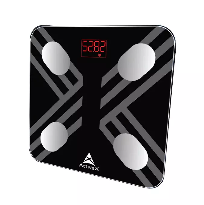 ActiveX Savvy Plus Rechargeable Body Fat Digital Bathroom Scale with Batteries, ACTIV-BFS-11