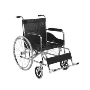 ABCO SURGICOS Steel Manual Wheelchair with Fixed Armrest and Footrest, KY976AB