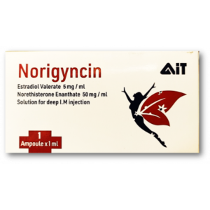 NORIGYNCIN 5/50MG ( ESTRADIOL / NORETHISTERONE ) SOLUTION FOR DEEP IM INJECTION 1ML AMPOULE