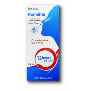 NORMIFRIN 0.05% 12 HOURS RELIEF ( OXYMETAZOLINE HCL ) NASAL SPRAY 20 ML