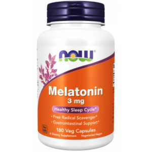 NOW MELATONIN 3 MG FOR HEALTHY SLEEP CYCLE ( MELATONIN ) 60 VEG. CAPSULES