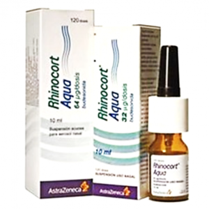 RHINOCORT AQUA 64 MCG / DOSE ( BUDESONIDE ) NASAL SPRAY 120 DOSES