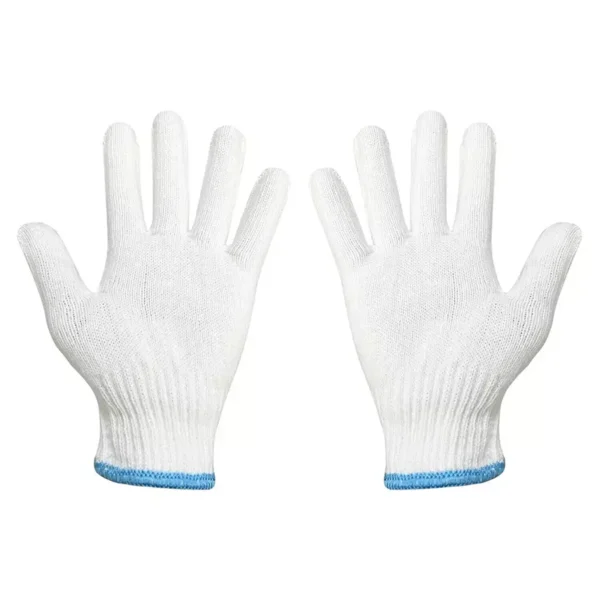 BRALA 50 g Cotton Safety Gloves (White, M Size)