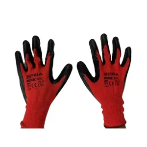 Ladwa Rubber Cut Resistant Gloves (Red & Black, Standard Size)