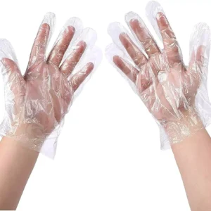 Ladwa Transparent Disposable Gloves for Multipurpose Use Standard Size 100 Pair Per Pack