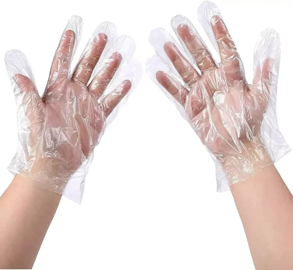 Ladwa Transparent Disposable Gloves for Multipurpose Use Standard Size 100 Pair Per Pack