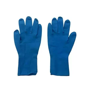 Ladwa Rubber Hand Gloves (Blue, M Size)