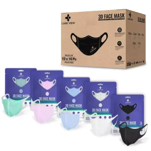 CARE VIEW CV-3PLY-3D-MULTI-POUCH-400 Disposable Mask ( Pack of 400)